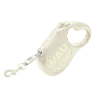 Поводок-рулетка для собак WAUDOG R-leash Monochrome White, M, до 25 кг, 5 м, светоотражающая лента, белая