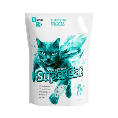 Силікагелевий наповнювач SuperCat для котячих туалетів, 1,6 кг /