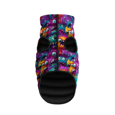 Курточка для собак WAUDOG Clothes малюнок "Зубасті монстри", В 63-67 см, С 39-43 см