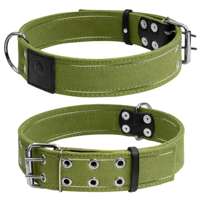 Ошейник для собак брезентовая хлопковая тесьма CoLLaR двойной (ширина 45 мм, длина 56-71 см)