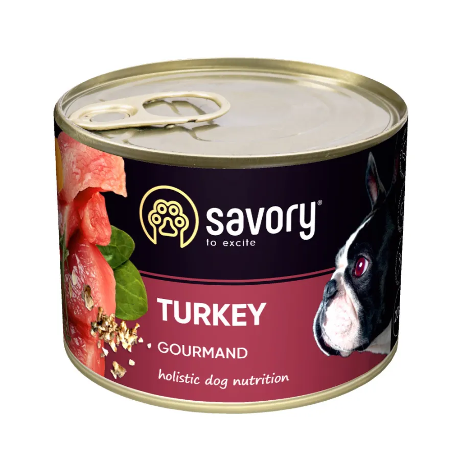 Набор корма для собак Savory Dog Gourmand с индейкой 200g/6 шт — фото 1