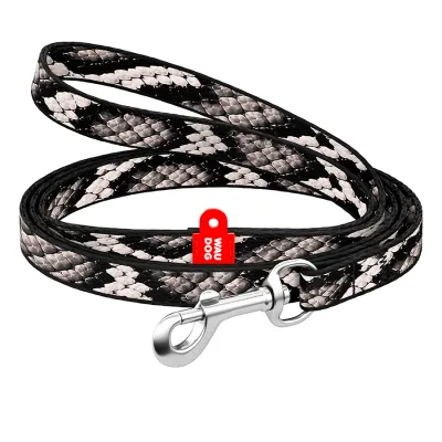 Поводок для кошек и собак мелких пород WAUDOG Nylon, рисунок «Змея», Ш 10 мм, Д 122 см