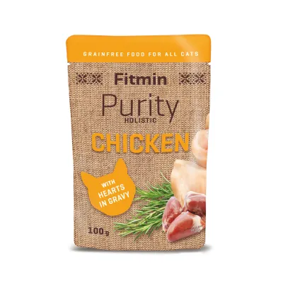 Корм влажный для кошек Fitmin cat Purity pouch Chicken with hearts, 100г