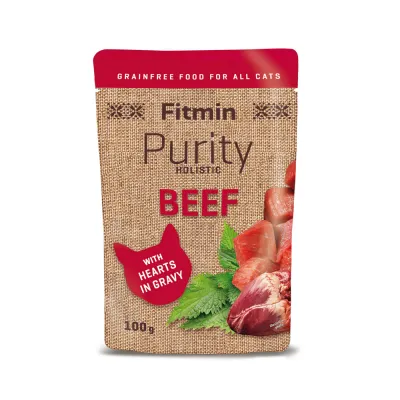 Fitmin cat Purity пауч Beef with hearts 100г