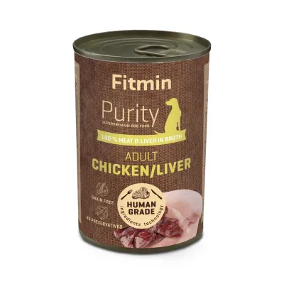 Консерва для собак chicken with liver Fitmin Purity 400г
