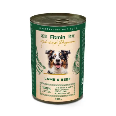 Консерви Fitmin NP з ягням та яловичиною 400 г
