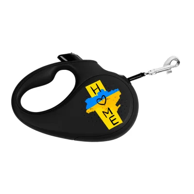 Поводок-рулетка для собак WAUDOG R-leash, рисунок «Дом», M, до 25 кг, 5, светоотражающая лента, черный