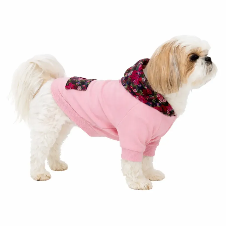 Кофта для собак DIEGO hoodie print 1 рожевий — фото 1