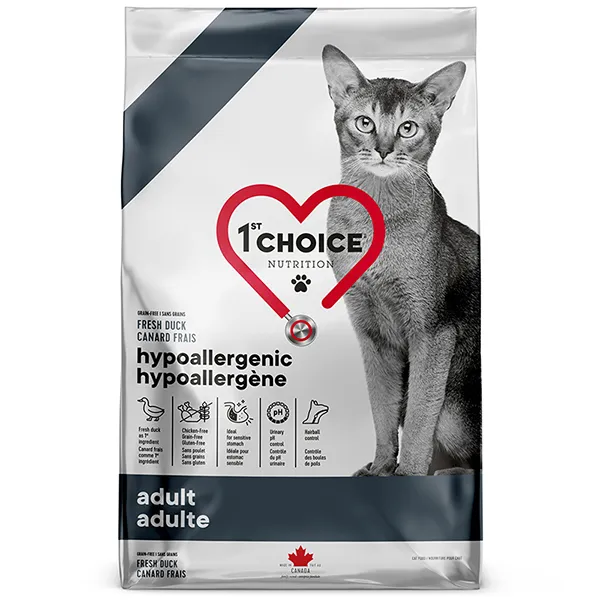 Сухой диетический беззерновой корм для кошек 1st Choice Adult Hypoallergenic — фото 1