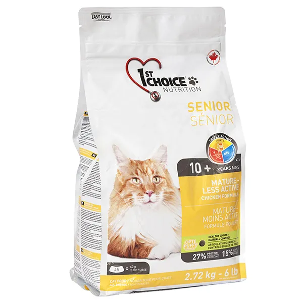 1st Choice Senior Mature Less Aktiv ФЕСТ ЧОЙС СЕНЬОР сухой суперпремиум корм для пожилых или малоактивных кошек — фото 1