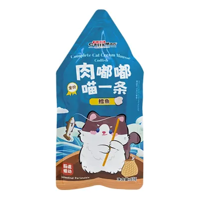 CattyMan Cream Mousse Codfish влажный корм для кошек и котят, пауч 55 г