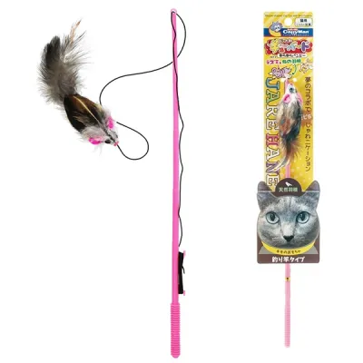 CattyMan Feather Mouse КЕТТІМЕН МИША вудка дражнилка з пір’ям іграшка для котів