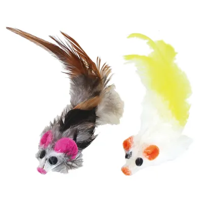 CattyMan Feather Mouse КЕТТІМЕН МИША іграшка з пір’ям для котів