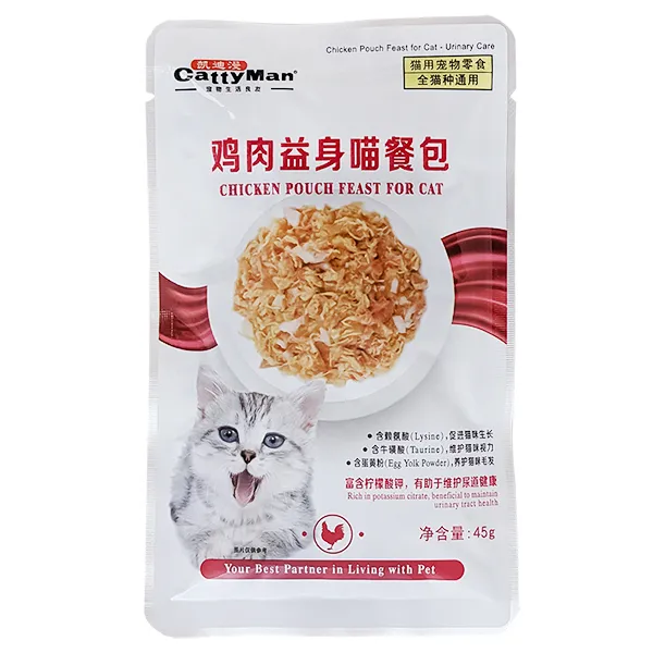 CattyMan Urinary Care Chicken Feast КЕТТІМЕН УРІНАРІ КУРКА З МАКРЕЛЛЮ в желе вологий корм, консерви для котів схильних до СКХ, пауч 45г — фото 1