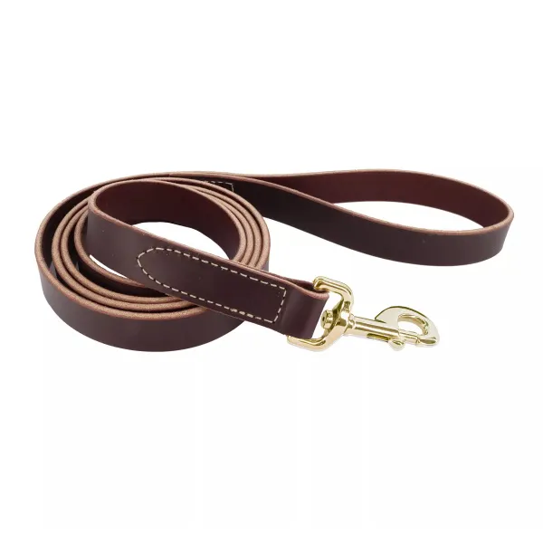Coastal Circle-T Dog Leash КОСТАЛ СЕРКЛ-Т шкіряний повідець з латунною фурнітурою для собак — фото 1