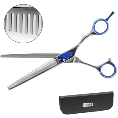 Филировочные ножницы для стрижки собак Davis Extreme Edge BLUE Thinning