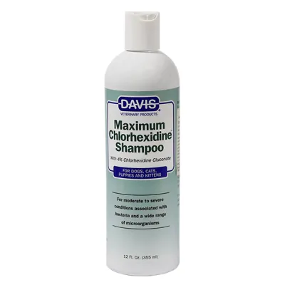Davis Maximum Chlorhexidine Shampoo ДЕВІС МАКСИМУМ ХЛОРГЕКСИДИН дерматокосметичний шампунь з 4% хлоргексидином для собак і котів із захворюваннями шкіри та шерсті