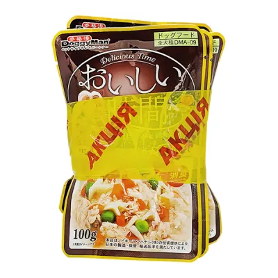 3+1 НАБОР DoggyMan Low Fat Chicken & Cartilage ДОГГИМЕН КУРИЦА С ХРЯЩОМ в желе влажный корм, консервы для собак, пауч 4х100г