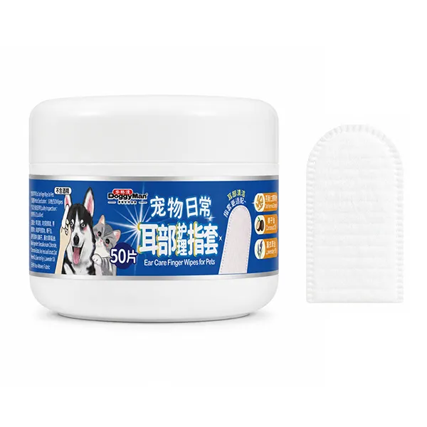 Влажные салфетки для ушей DoggyMan Ear Care Finger Wipes, 50 шт. — фото 1
