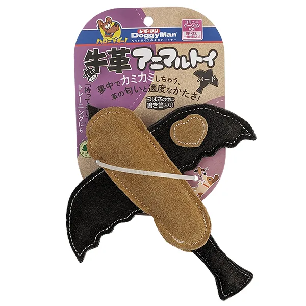 DoggyMan Leather Bird ДОГГІМЕН ПТАШКА ШКІРЯНА жувальна іграшка з пищалкою для собак — фото 1