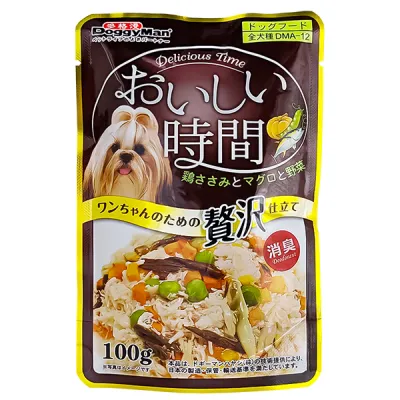 Вологий корм для собак 100г DoggyMan Low Fat Chicken & Tuna, Bonito