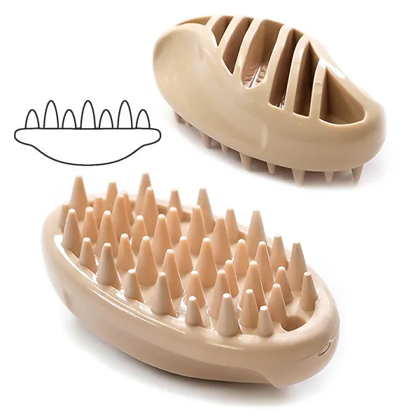DoggyMan Rubber Brush Mini ДОГГІМЕН СИЛІКОНОВА ЩІТКА для собак і котів — фото 1