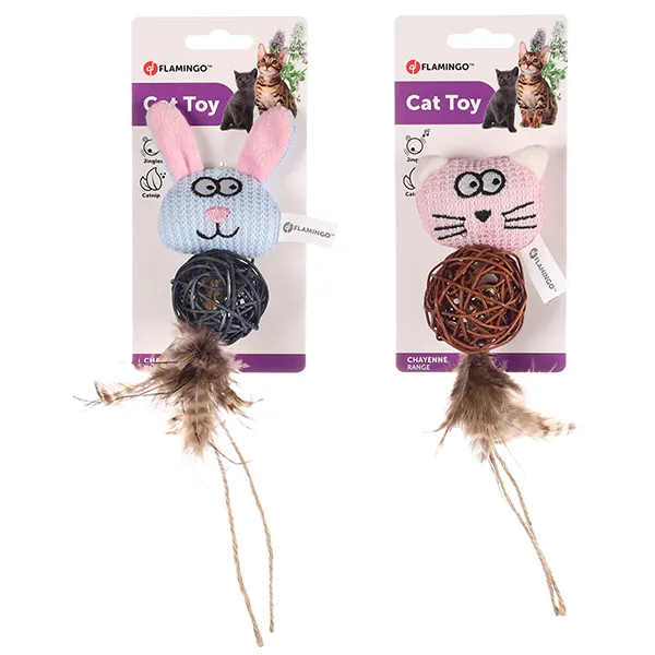 Игрушка с бубенчиком и кошачьей мятой для котов Flamingo Chayenne Rabbit Cat — фото 1
