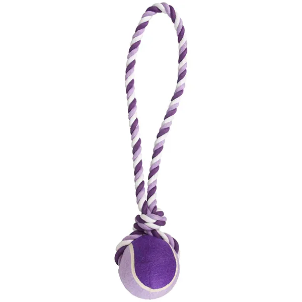 Flamingo Cotton Rope With Tennis Ball ФЛАМІНГО М’ЯЧ НА КАНАТІ іграшка для собак — фото 1