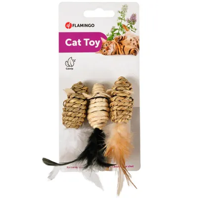 Flamingo Gaby Mouse ФЛАМІНГО СИЗАЛЬОВА МИША іграшка з котячою м’ятою для котів