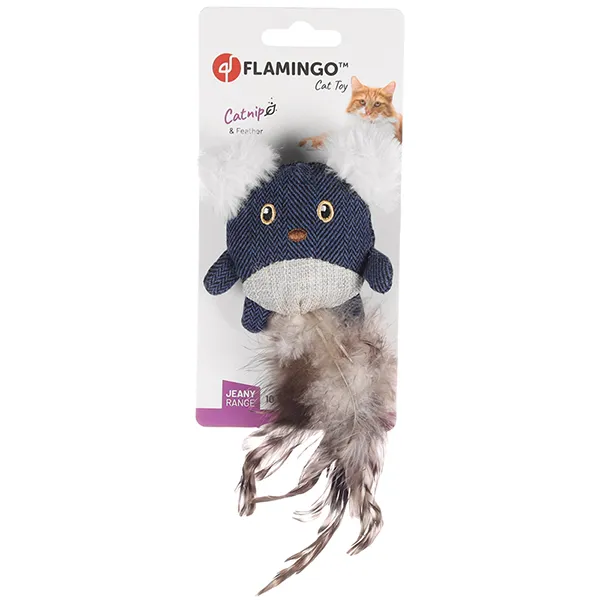 Flamingo Jeany Mouse ФЛАМІНГО ДЖИНІ МИША м’яка іграшка з пір’ям і котячою м’ятою для котів — фото 1