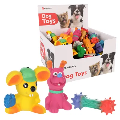 Flamingo Joytoys ФЛАМІНГО ДЖОЙТОЙС латексна іграшка з пищалкою для собак, в асортименті
