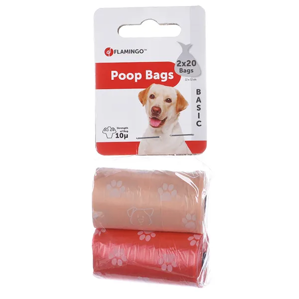 Пакеты для фекалий Flamingo Poop Bags Spring 2 рул. по 20 пакетов — фото 1