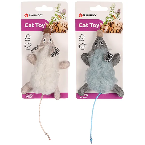 Игрушка для кошек шуршащая с кошачьей мятой Flamingo Rizzo Mouse — фото 1