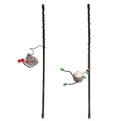 Flamingo Rod With Mouse ФЛАМІНГО вудка дражнилка з мишкою, іграшка для котів