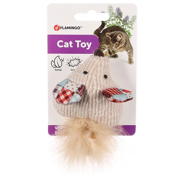 Flamingo Vinta Mouse ФЛАМІНГО ВІНТА МИША шурхотлива іграшка з котячою м’ятою для котів — фото 1