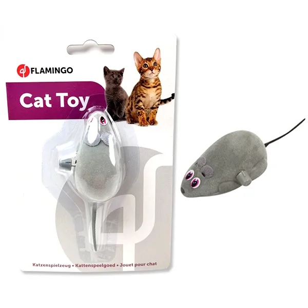 Flamingo Wind UP Darren Mouse ФЛАМІНГО МИША НА КОЛЕСАХ заводна іграшка для котів — фото 1