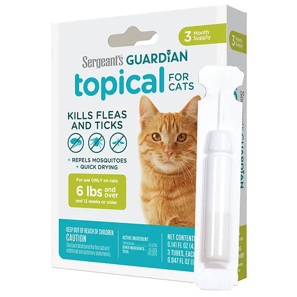 Sergeant’s Guardian Cats ГАРДІАН краплі від бліх, кліщів, комарів для котів від 2.7кг, 1.4мл — фото 1
