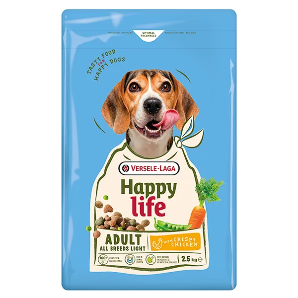 Сухой низкокалорийный корм для собак с курицей Happy Life Adult Light — фото 1