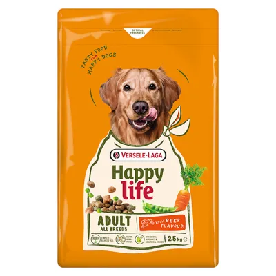 Сухой корм для собак с говядиной Happy Life Adult