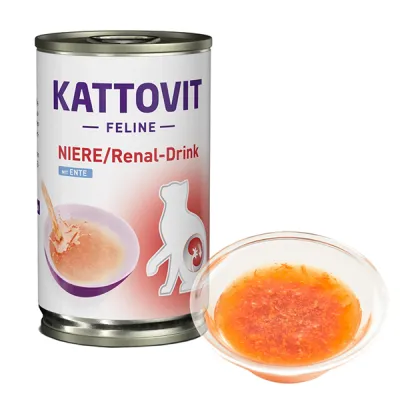 Диетический напиток для котов при заболеваниях почек, утка, Kattovit Veterinary Niere Renal Drink, банка 135мл