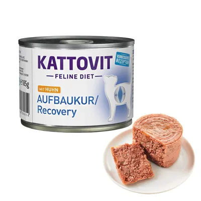 Диетический влажный корм для котов в период восстановления, беззерновой, Kattovit Veterinary Recovery, банка 185г