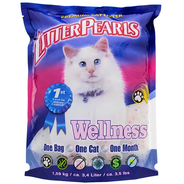 Litter Pearls Wellness ЛИТТЕР ПЕРЛС ВЕЛЛНЕС кварцевый силикагелевый наполнитель для туалетов кошек — фото 1