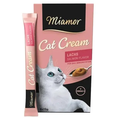 Miamor Cream Лосось кремовые жидкие лакомства для кошек