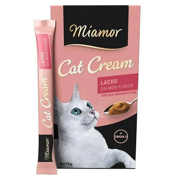 Miamor Cream Лосось кремовые жидкие лакомства для кошек — фото 1