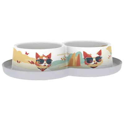 Moderna Double Trendy Dinner Indy&Louise МОДЕРНА ІНДІ та ЛУЇЗА подвійна миска для котів, 2х350мл