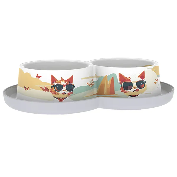 Подвійна миска для котів Moderna Double Trendy Dinner Indy&Louise, 2х350мл — фото 1