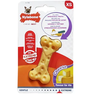 Жевательная игрушка для собак Nylabone Extreme Chew Cheese Bone, вкус сыра