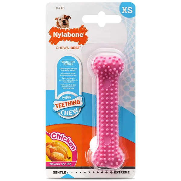 Жевательная игрушка для щенков Nylabone Puppy Chew Dental Bone — фото 1
