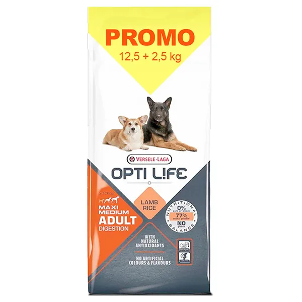 Сухой корм для собак чувствительным пищеварением Opti Life Adult Digestion Medium & Max Promo — фото 1