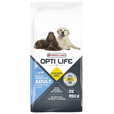 Сухой корм для стерилизованных собак и собак с лишним весом Opti Life Sterilised Light Medium & Maxi